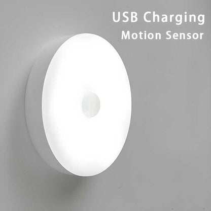 Decorcrafts Usb Rechargeable Operated Led Motion Sensor Wireless Wall Night Cold Light (White) Stick Lamp Night Light For Entrance, Hallway, Basement, Garage, Bathroom, Closet, Pack Of 1(Plastic)